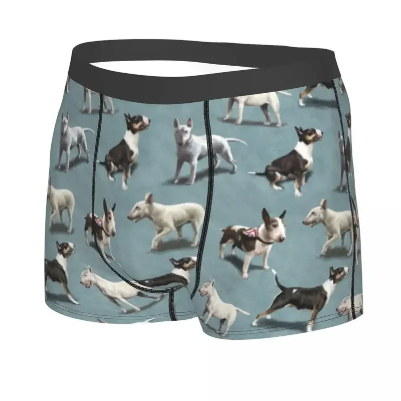 Bull Terrier Dog Underwear Men Print Customized Animal Boxer Briefs Shorts Panties Breathbale Underpants