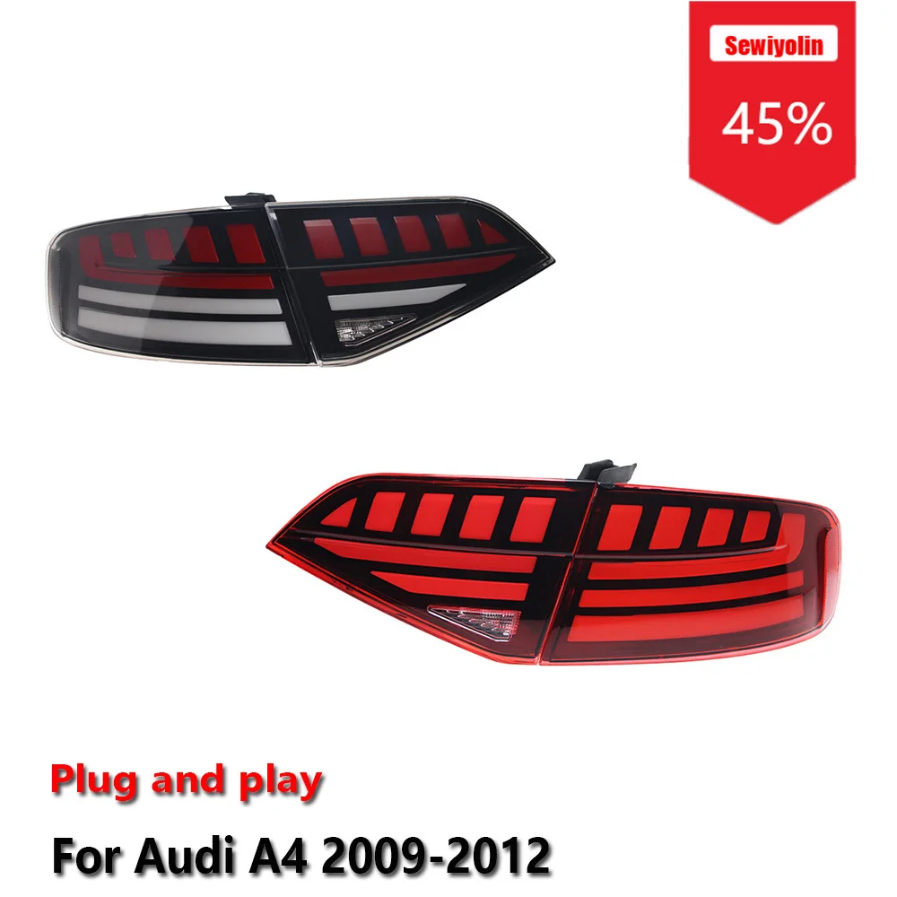 

Sewiyolin Автомобильные светодиодные задние фонари в сборе для Audi A4 2009-2012 A4L B8 Обновление B9 Противотуманные DRL Тормозной указатель поворота Plug and Play