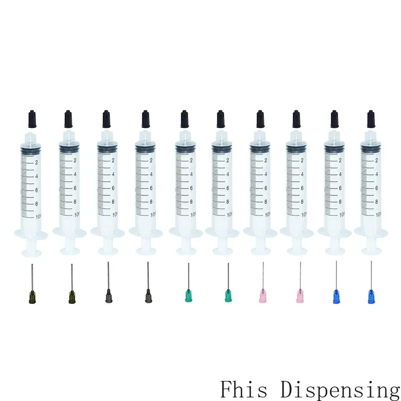 Industrial Dispensing Syringes Barrels Tips Caps 10ml Pack of 10