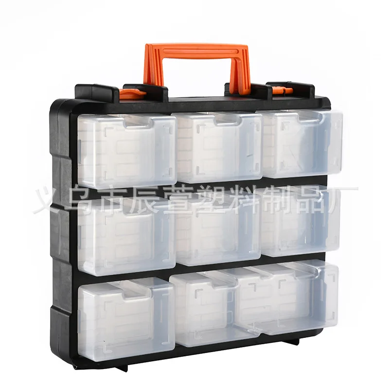 Portable Double-sided Transparent Tool Storage Box, Accessories Screws Mobile Phone Components Parts Box 31 * 35 * 13.5cm