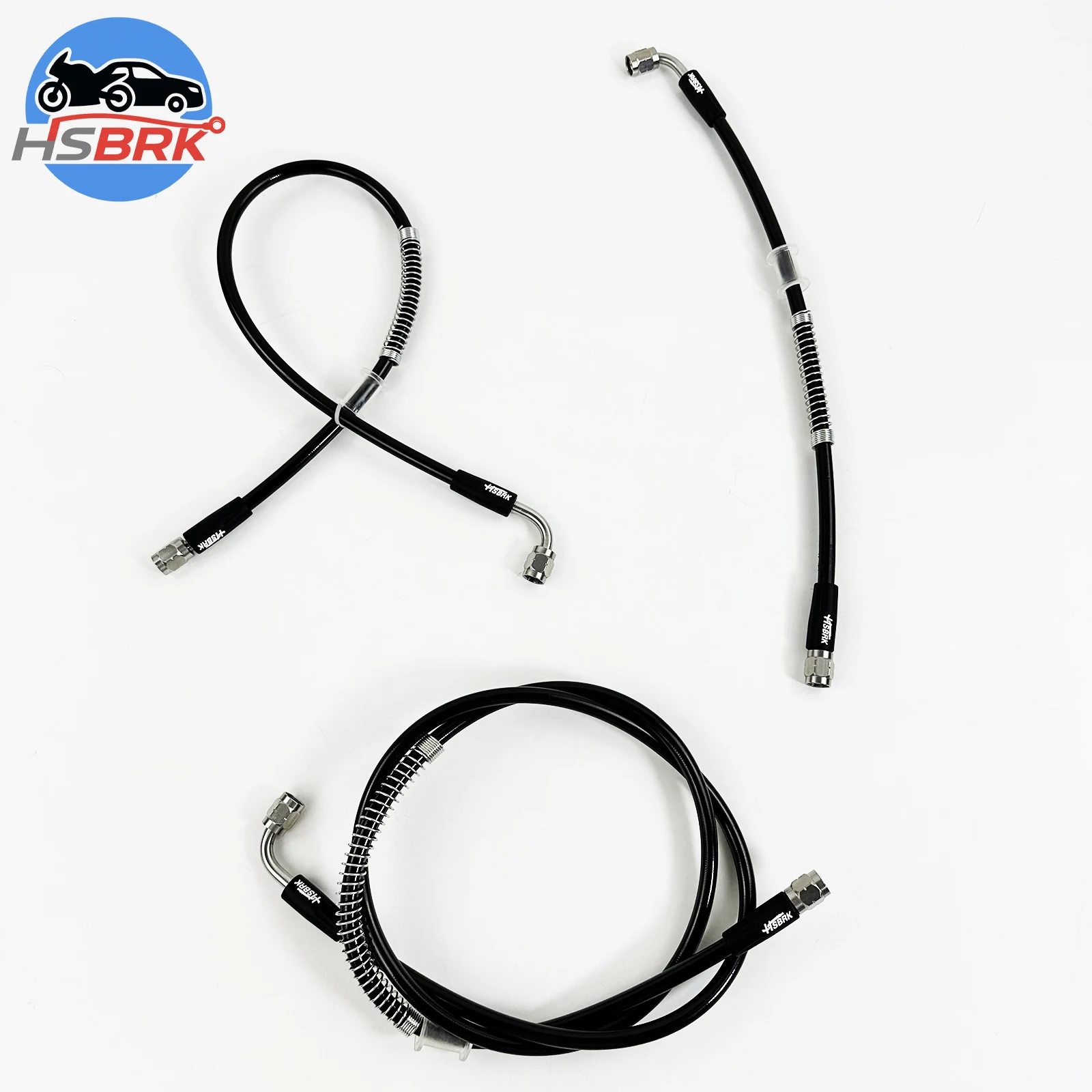 

PTFE Brake Hose 10-500CM Black M10 * 1.0mm 0°/90°Brake Fluid Connector Stainless Steel Braided Suitable for Kawasaki Motorcycle