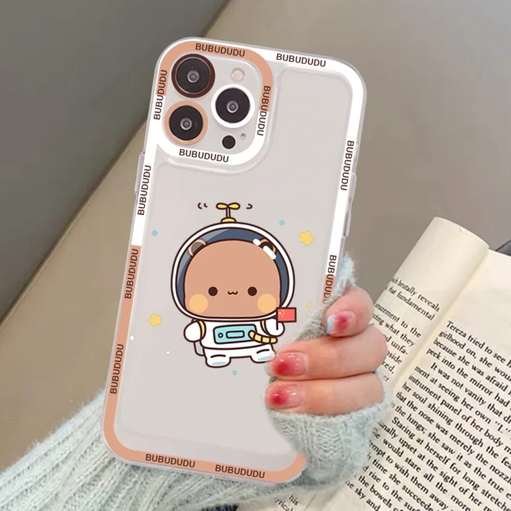 Bubududu Panda Phone Case For iPhone 15 13 14 Pro Max XS XR 12 11 Pro 13 Mini Soft Clear Back Cover