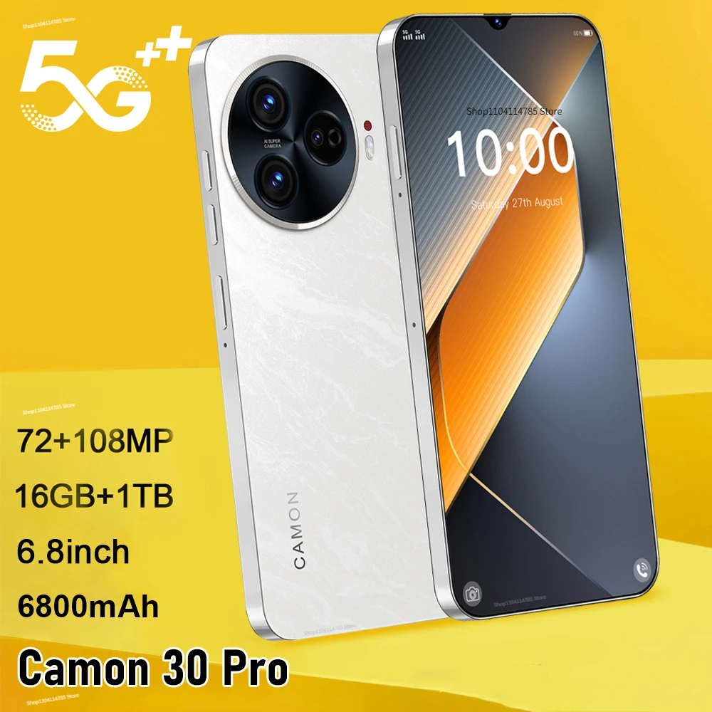 Original Phones 5g Global Version Camon 30 Pro android Mobile Phones 6.8Inch 16G+1T Dual Sim Face Unlocked Hot Sale Cellphones