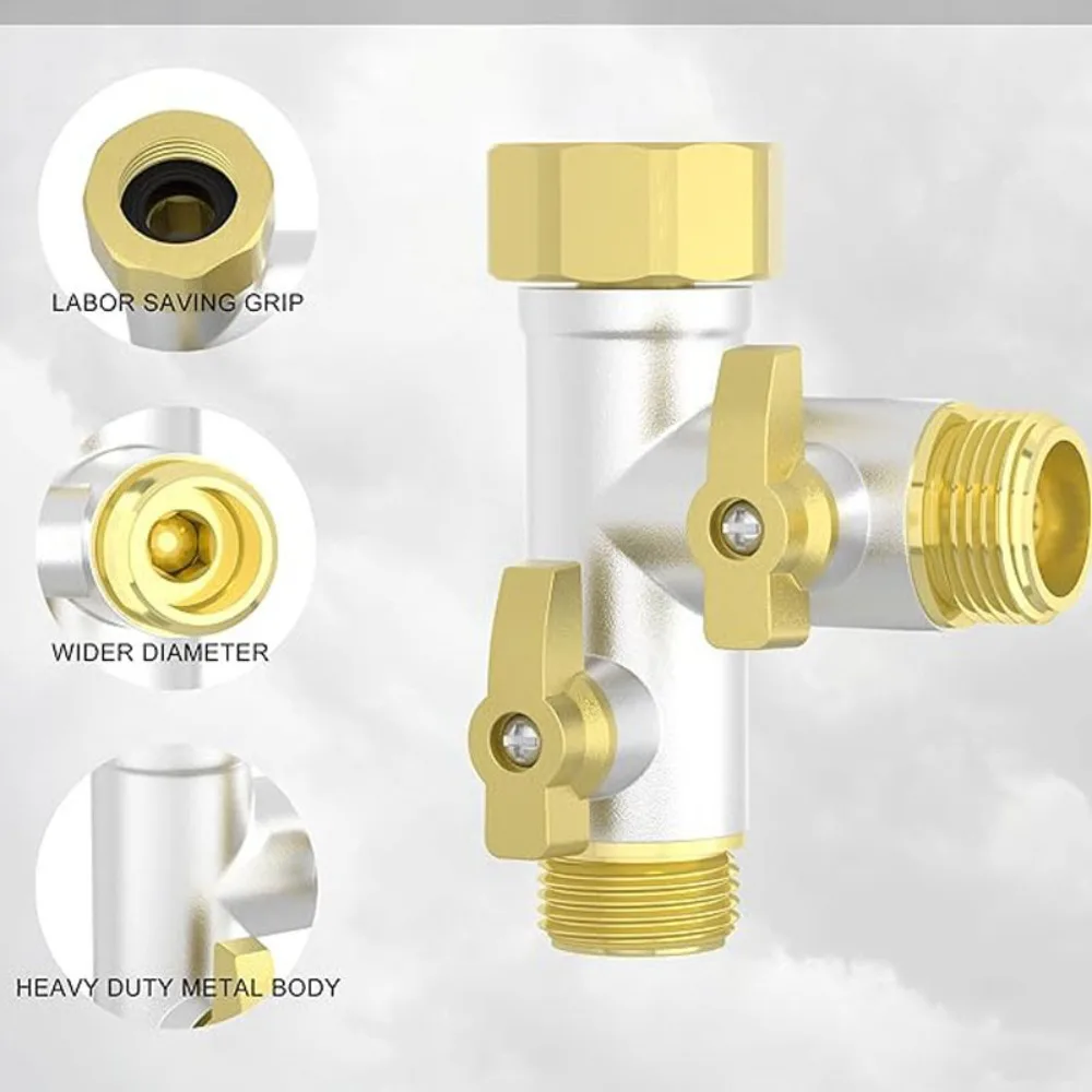 

Распределитель садового шланга Сверхмощный твердотельный распределитель Двусторонний распределитель крана Наружный шланг Рулевой механизм