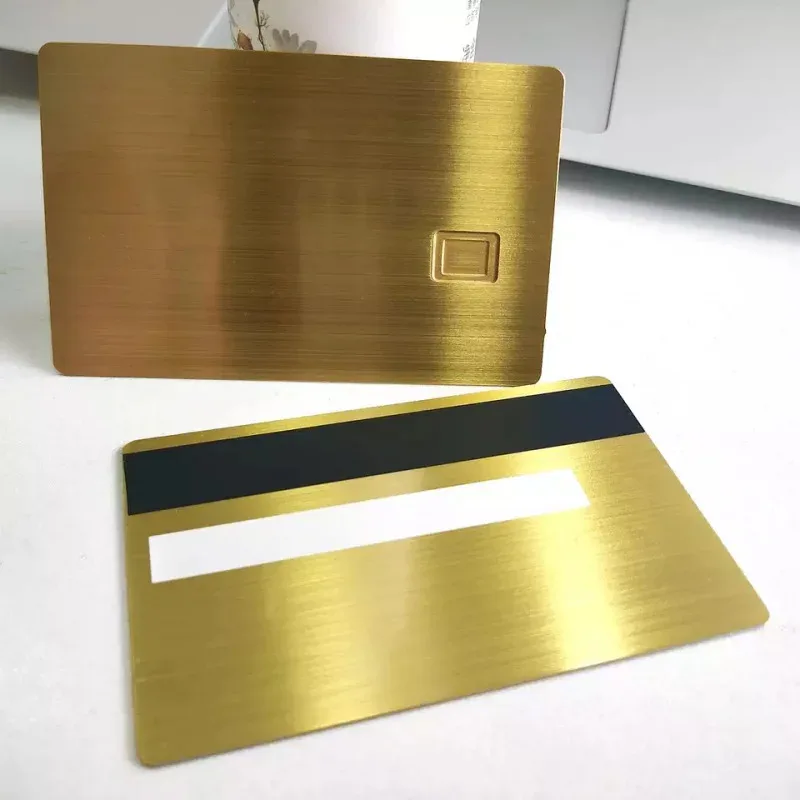 5pcs custom  Debit ATM VISA Magnetic Stripe Blank Rainbow 24 k Mirror Gold Metal Credit Card With Chip Slot
