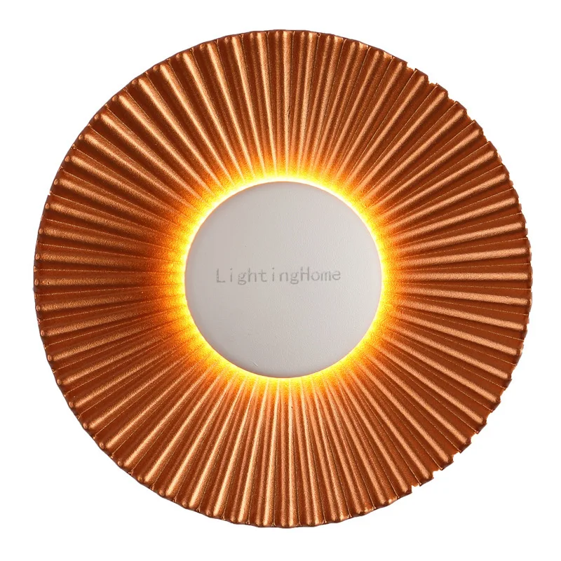 Creative 5W LED Wall Lamps Disc-shaped Metal Hotel Restaurant Bedroom Corridor Decoration Wall Lights Indoor Modern Lighting