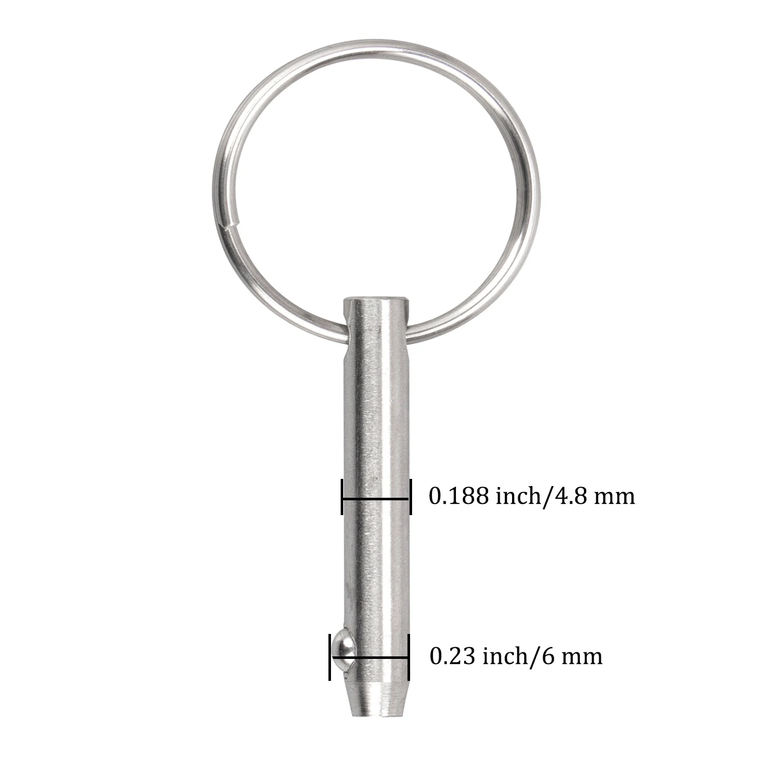 Marine 316 Stainless Steel Quick Release Pin Bimini Top Pin, Diameter 3/16