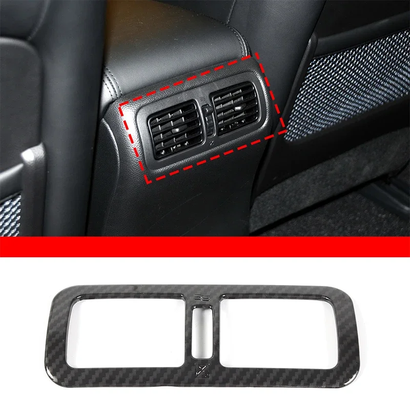 

For Infiniti G Series 2009-2013 Car Rear Exhaust Vent Decorative Frame Sticker ABS Carbon Fiber Pattern Interior Accessories