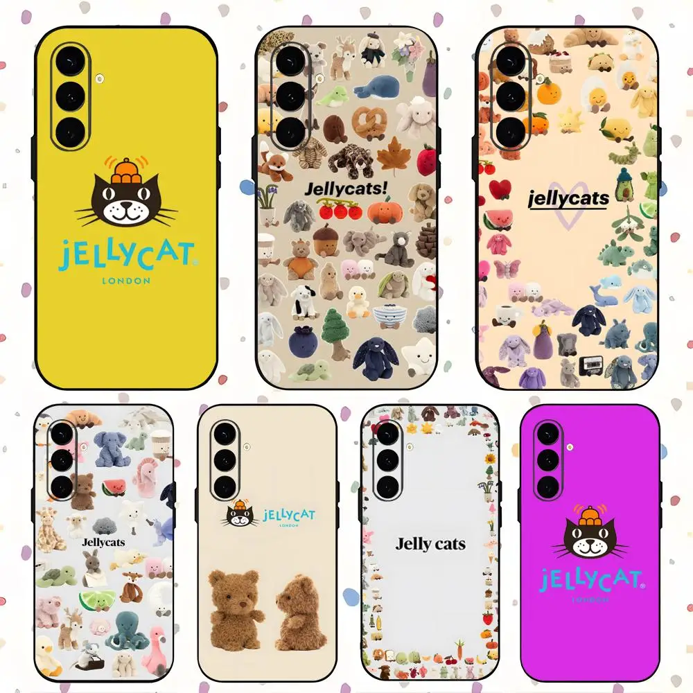 Fashoin J-Jellycat doll Brand Phone Case For Samsung Galaxy S25 S24 S23 S22 S21 S20 Plus Ultra Note20 Soft Black