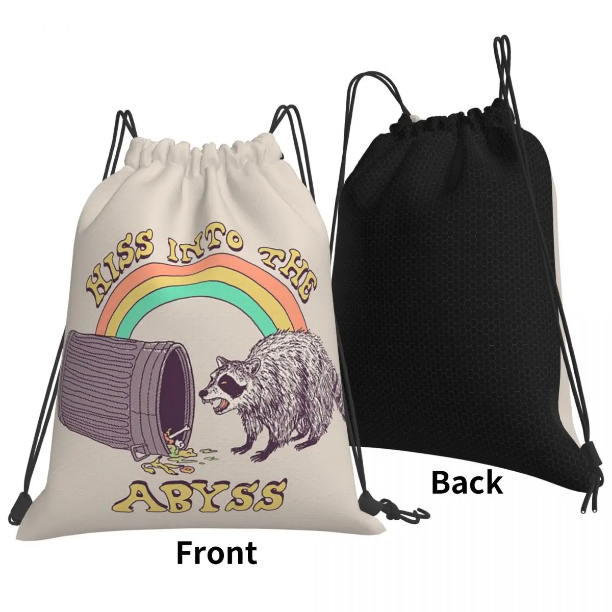 Hiss Into The Abyss バックパックカジュアルポータ​​ブル巾着バッグスポーツバッグブックバッグ男性女性学校