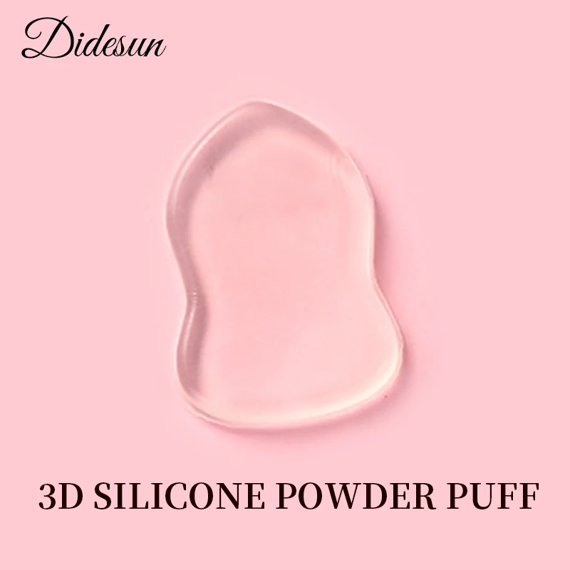 Didesun Hot Sale Transparent 3D silicone Powder Puff Applicator Cosmetic Puff 1Pc Soft  Silicone Makeup Sponge Beauty Tools