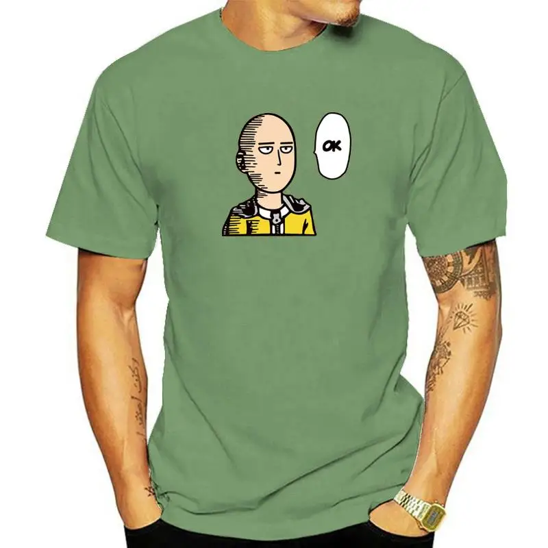 Euro Size 100% Cotton Japan Anime One Punch Man Saitama Sensei T-shirt Summer Casual O-Neck Tshirt For Men And Women GMT300004