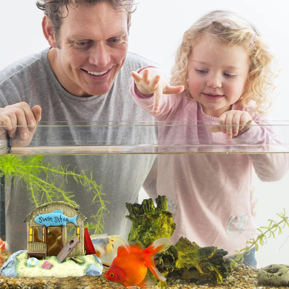 

Aquarium Resin Cabin Decoration Fish Tank Accessories Natural Lifelike Fish Tank Decor Aquarium Supplies