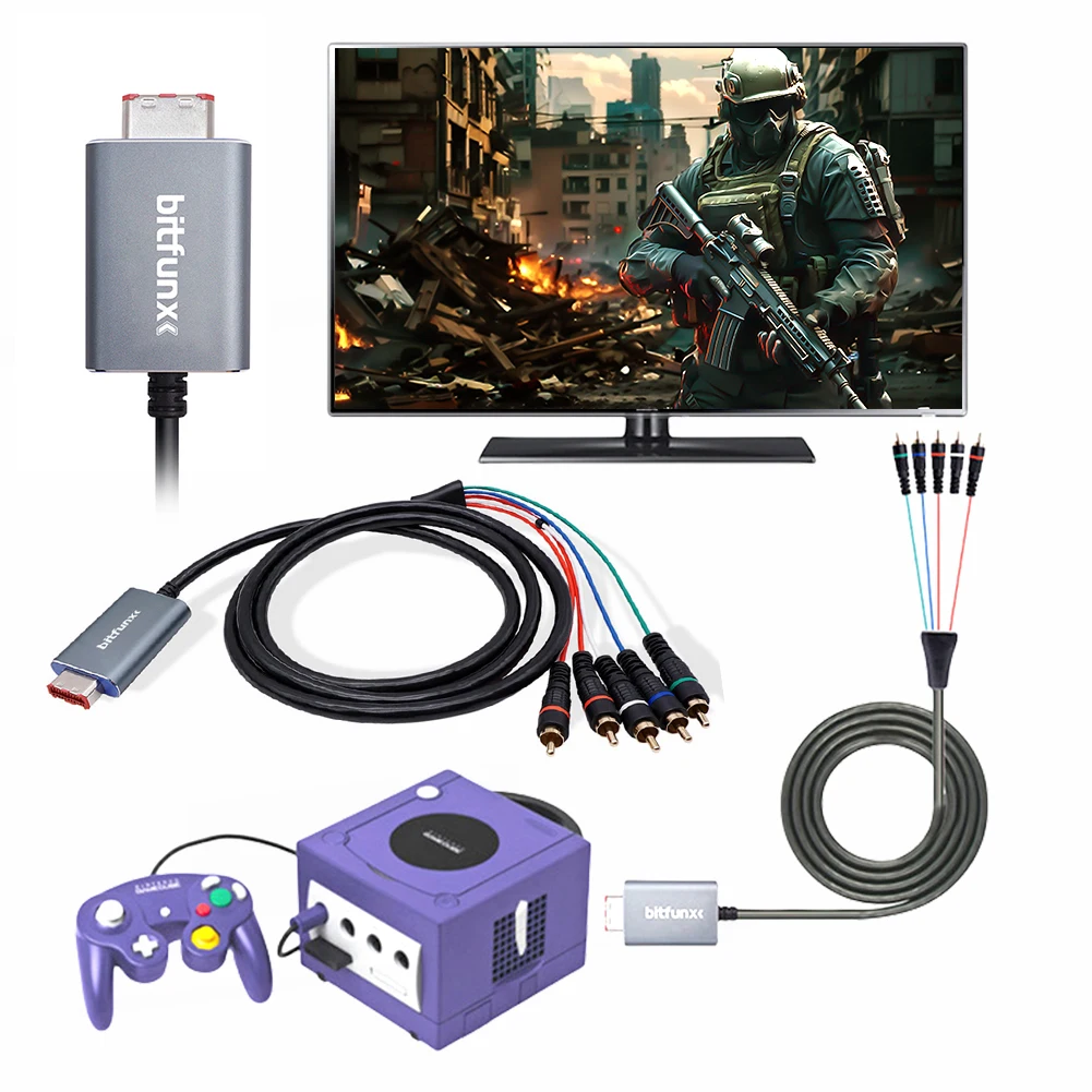 كابل محول مكون فيديو 5RCA YPbPr لوحدة تحكم ألعاب NGC رقمية AV Out لـ Gamecube #1