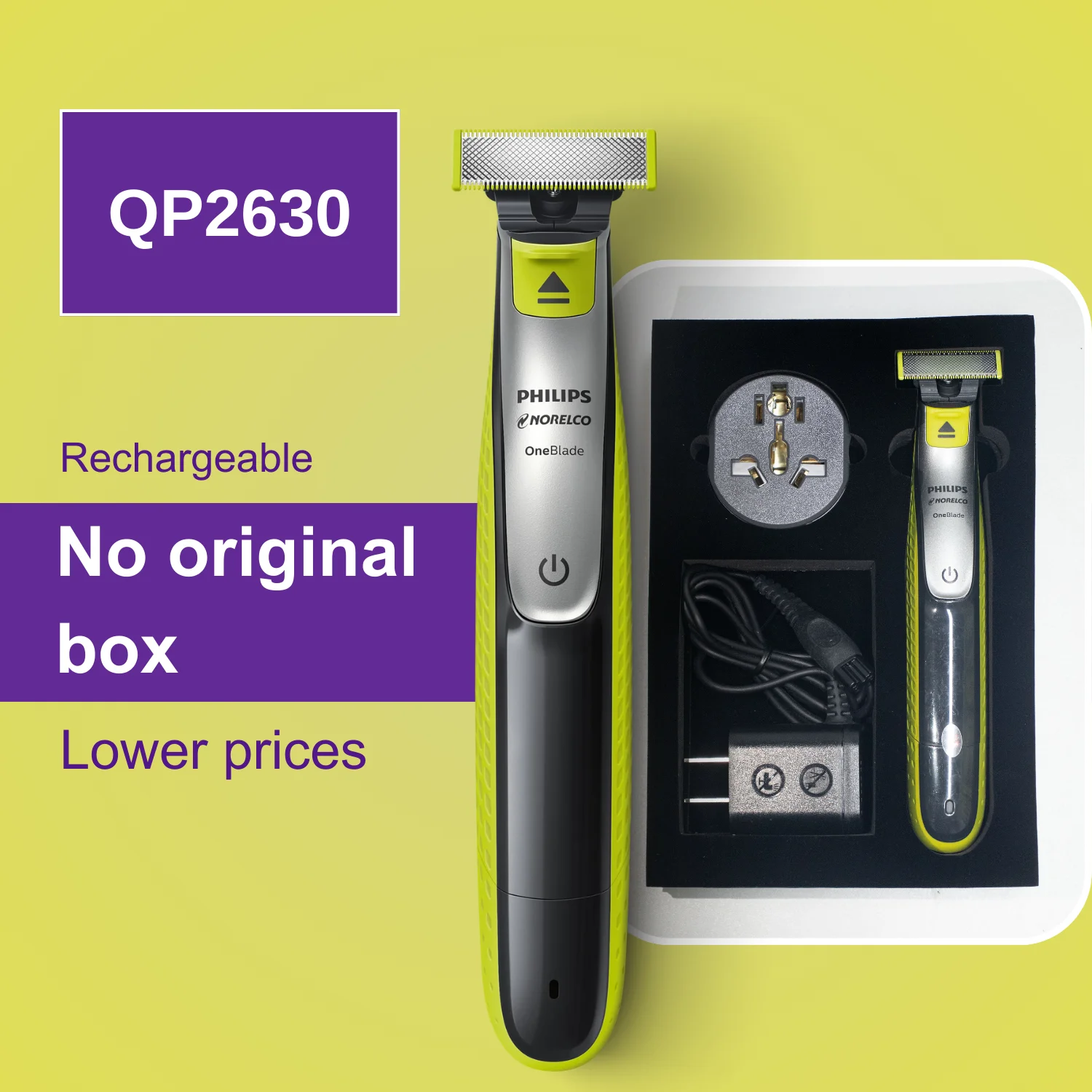 

Philips Norelco OneBlade QP2630/70, Without Original Box, Electric Trimmer and Shaver