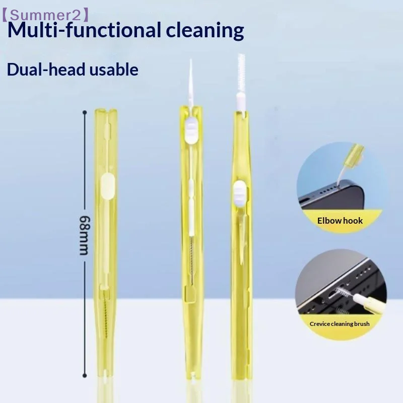 2In1 Double-end Adjustable Phone Speaker Cleaning Brush For Earphone Earbuds Cleaner Kit For Phone Keyboard Brushes 10Pcs〔Sum2〕