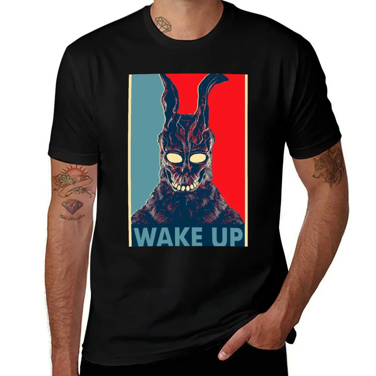 Wake Up Donnie Darko Poster T-Shirt Daily Wear Plain Short Sleeve Shirt T-Shirt