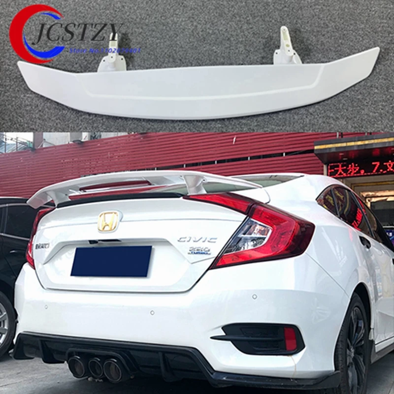 l For Honda Civic  ABS Car Spoiler Universa Racing Car With LED Lights GT Wing Black