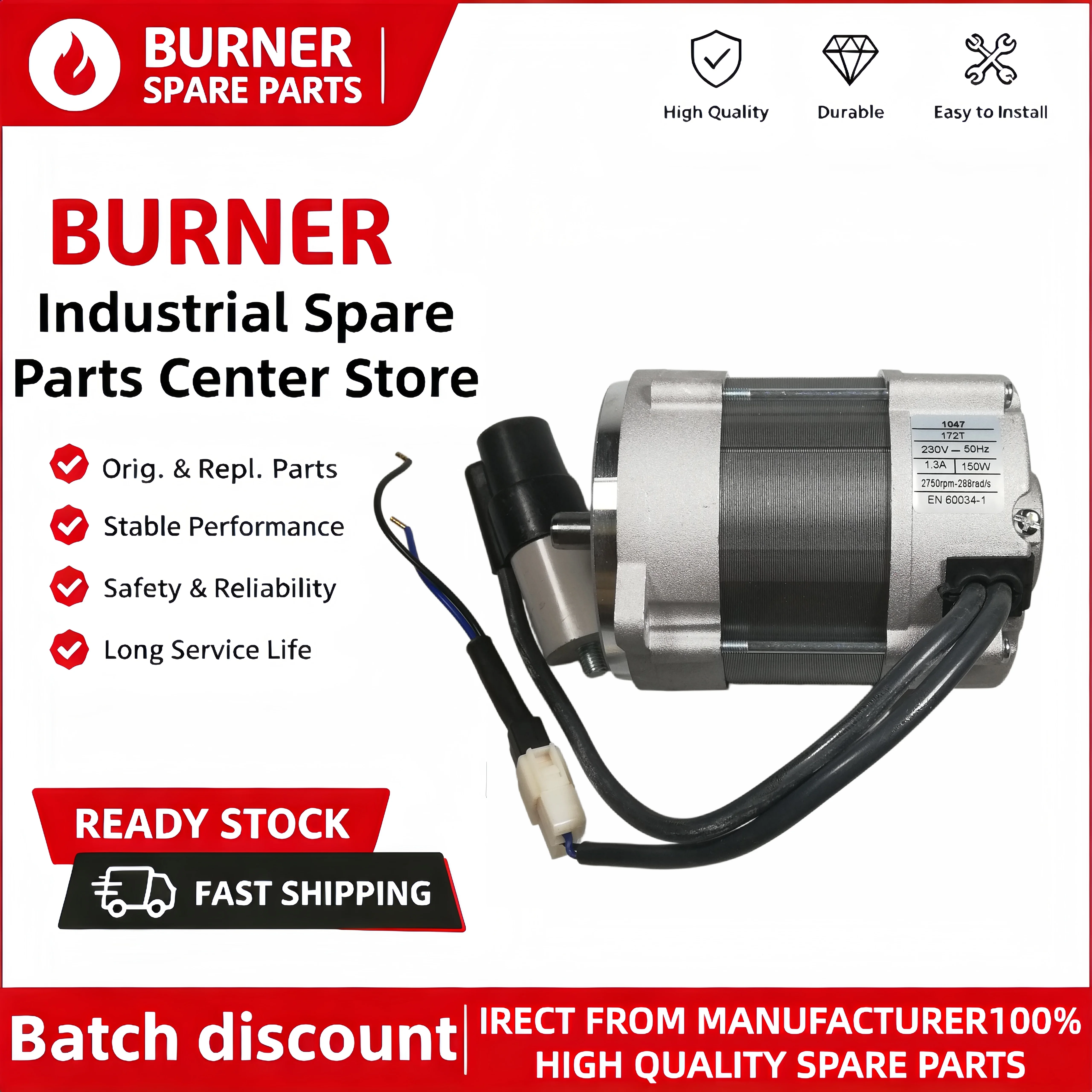 90W 150W Burner Fan Motor FS5 FS10 GS10 FS20 GS20 Compatible OEM & Replacement Parts Gas Oil Boiler Blower Motor Spare Parts