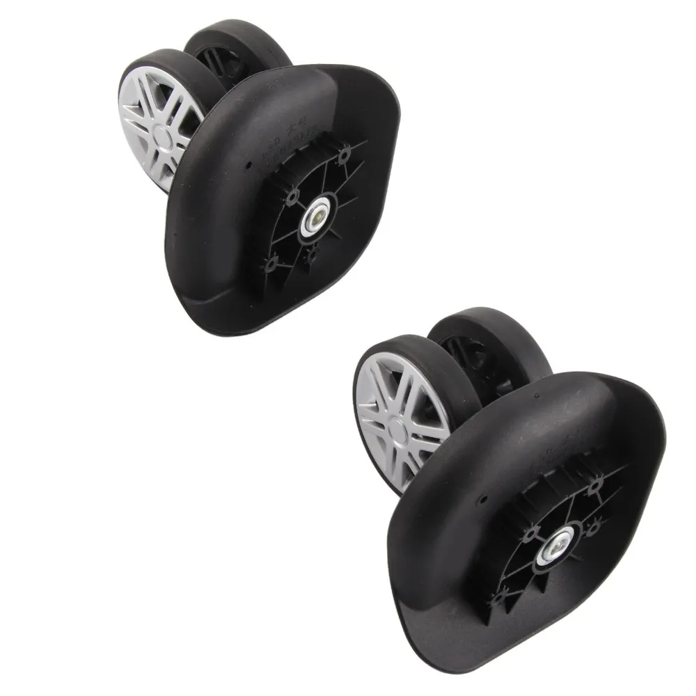 1 Pair Durable Mute Luggage Replacement Wheels PP PET Black Universal Wheel Replacement Suitcase Caster Wheels Trunk Wheels