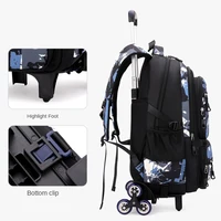 Children School Backpack with Wheels Rolling School Bag For Boys Kids Wheeled backpack Trolley Bag Students Backpack Bookbag 4