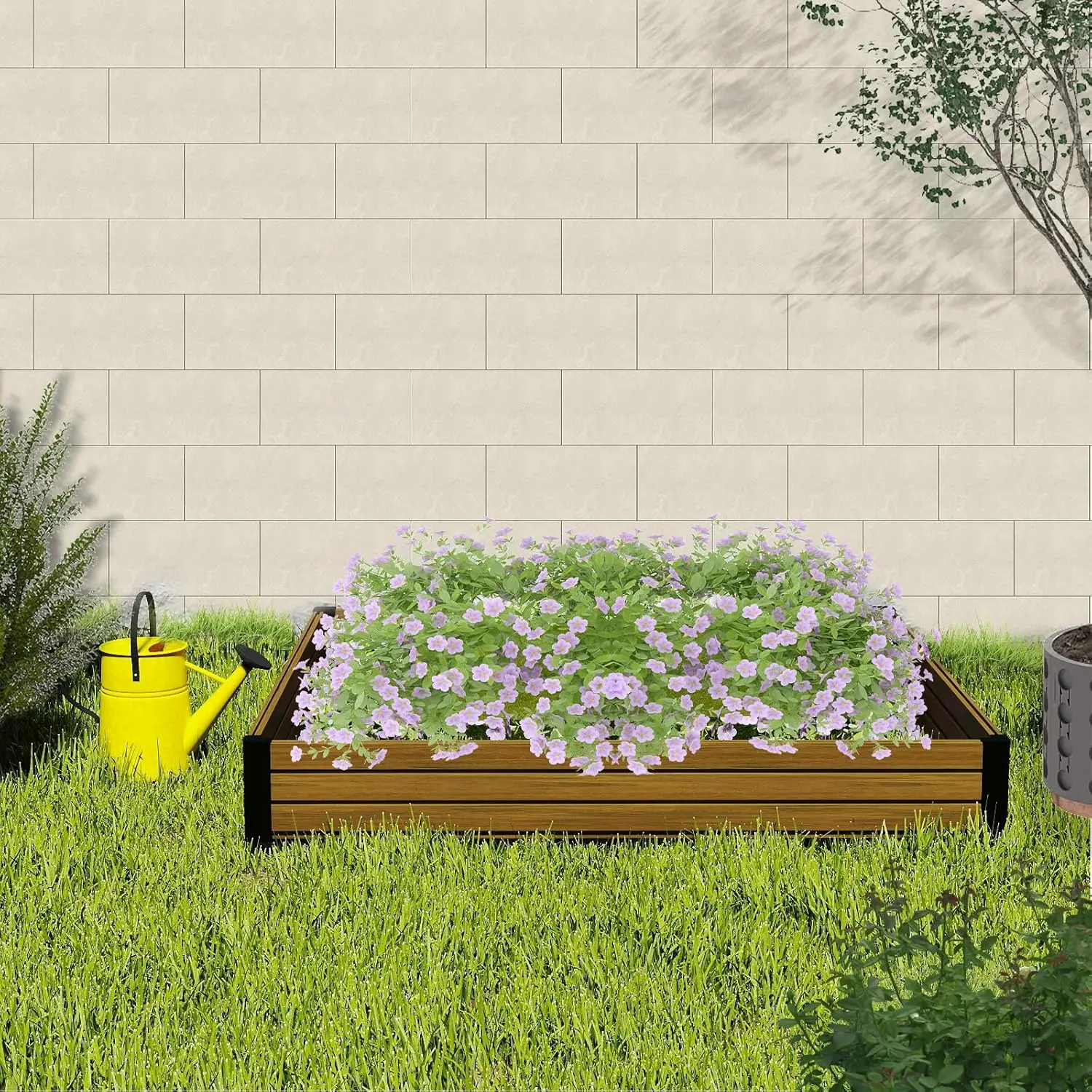 

Elevated Wooden Raised Garden Planter Outdoor Flower & Vegetable Box for Patio, Backyard, or Garden - Durable, Weather-Resistant