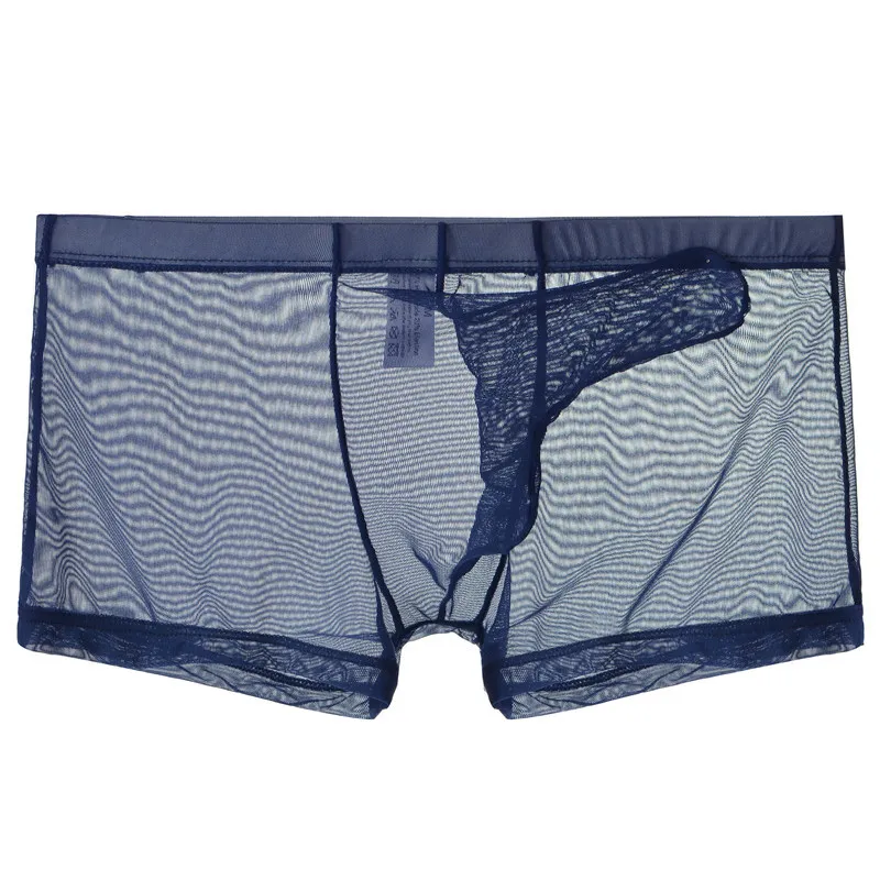 Underwear Men Ultrathin Mesh See-Through Panties Breathable Elephant Nose Bikini Sexy Gun Bullet Separation  Boxers Calzoncillos