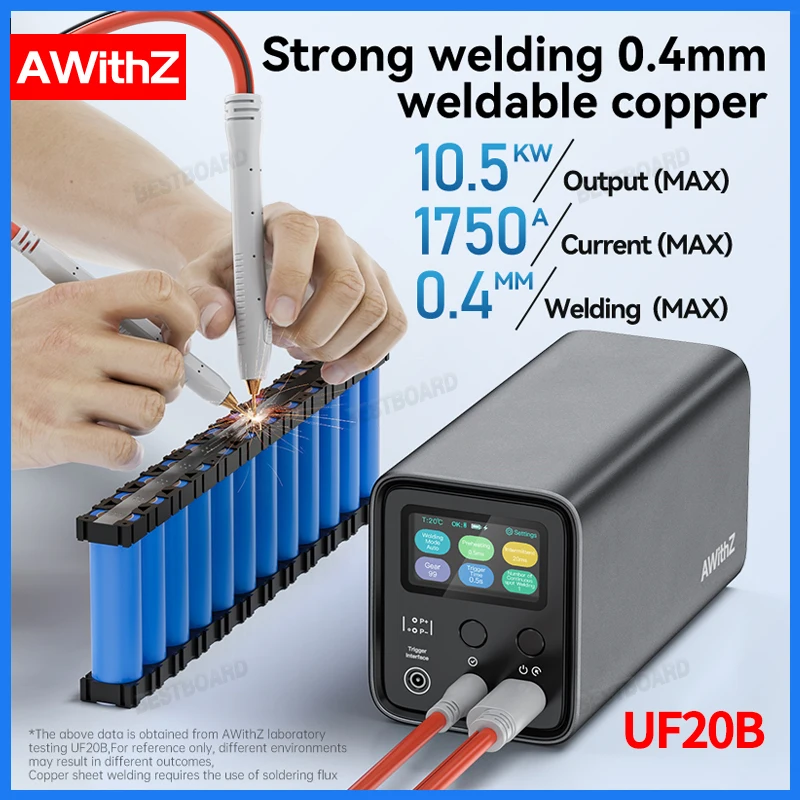 AWithZ UF20B 10.5KW Spot Welding Machine Super Farad Capacito Lithium Battery DIY Nickel Sheet Welding Machine Repair Tool Sets