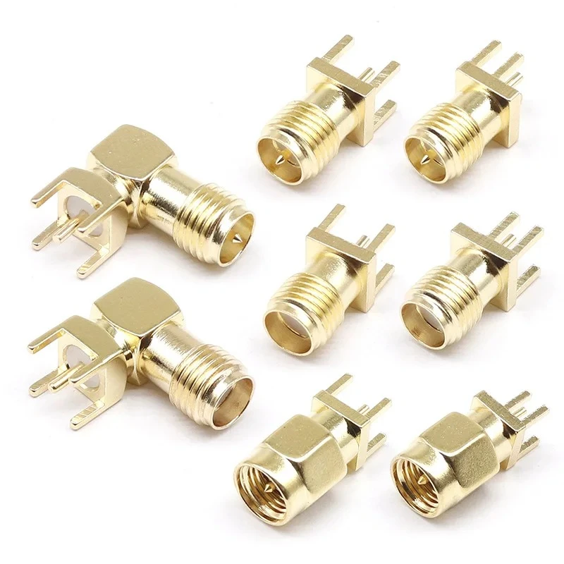 

SMA Female Jack Male Plug Adapter Solder Edge PCB Straight Right angle Mount RF Copper Connector Plug Socket