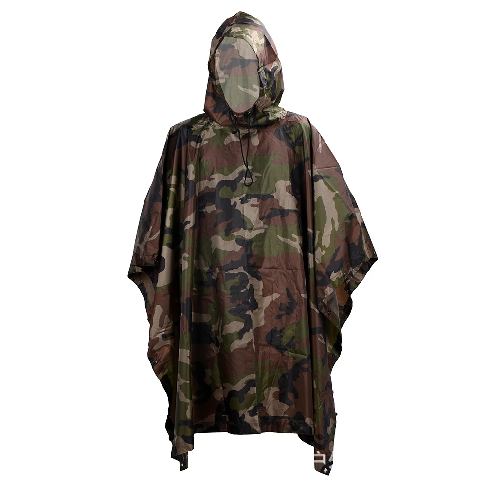 

Tactical Raincoat Camouflage Raincoat Waterproof Rain Poncho Hunting Rain Coat Icnic Mat Sun Shelter Motorcycle Rain Poncho