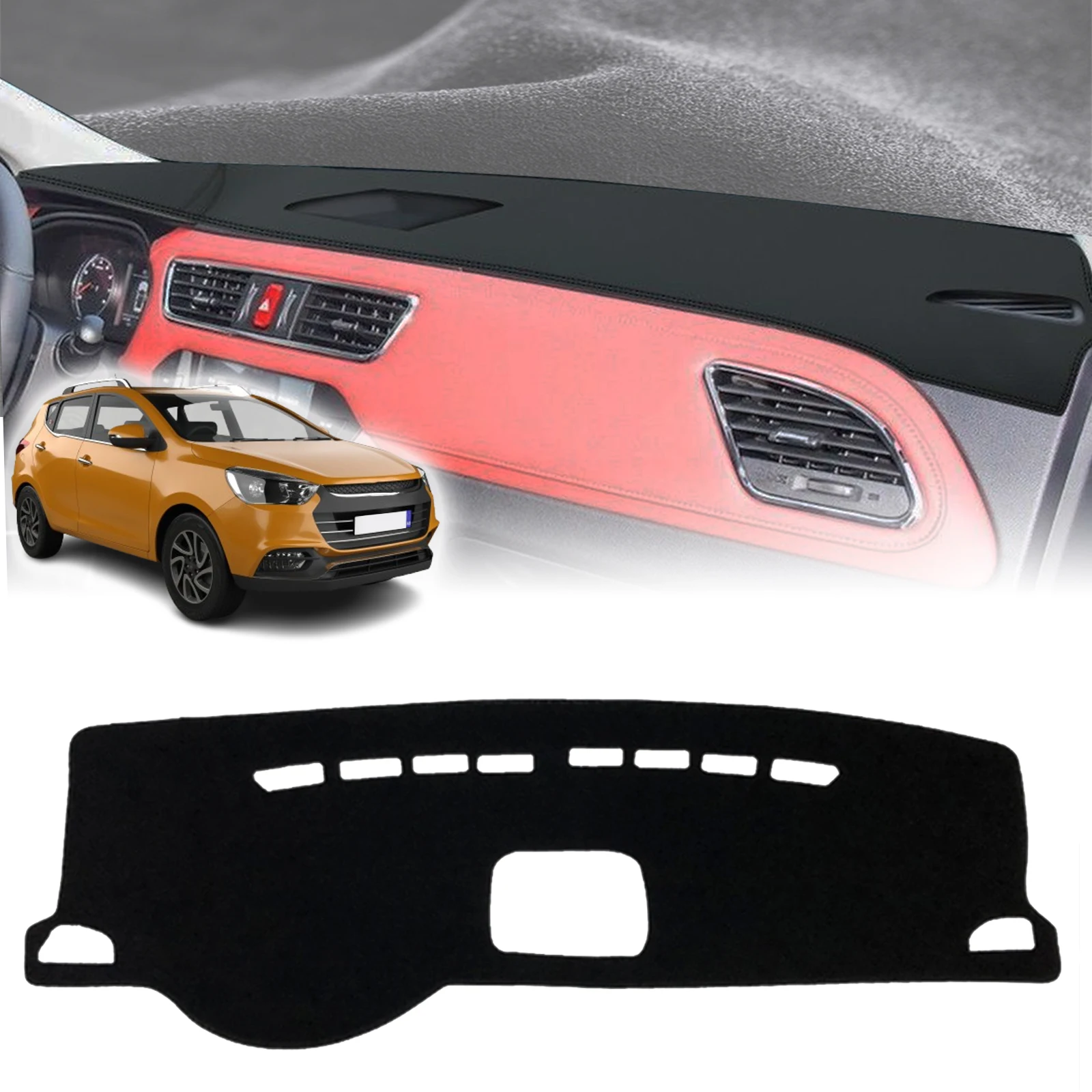 

for JAC Refine S2 JS2 Sei 2 iEV6S iEV7S T40 2015-2022 Dashboard Cover ​​Fit Dash Mat Sun Protection Anti‑Reflection CoverDashmat