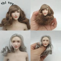 1/6 Scale Asian Beauty Girl Head Sculpt SUPER DUCK SDH024 Head Carving Model Pale Toys