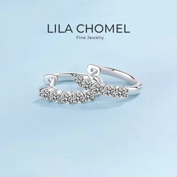 Engagement 18K White Gold Hoop Earrings for Women Wedding Party 1ct Moissanite Diamond Girlfriend Birthday Gift Daughter Jewelry