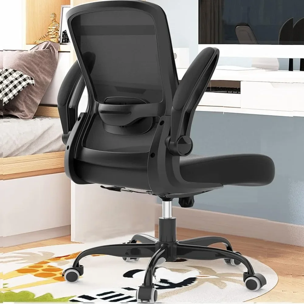 

Ergonomic Desk Chair With Adjustable Lumbar Support Computer Armchair High Back Mesh Computer Chair With Flip-up Armrests Office