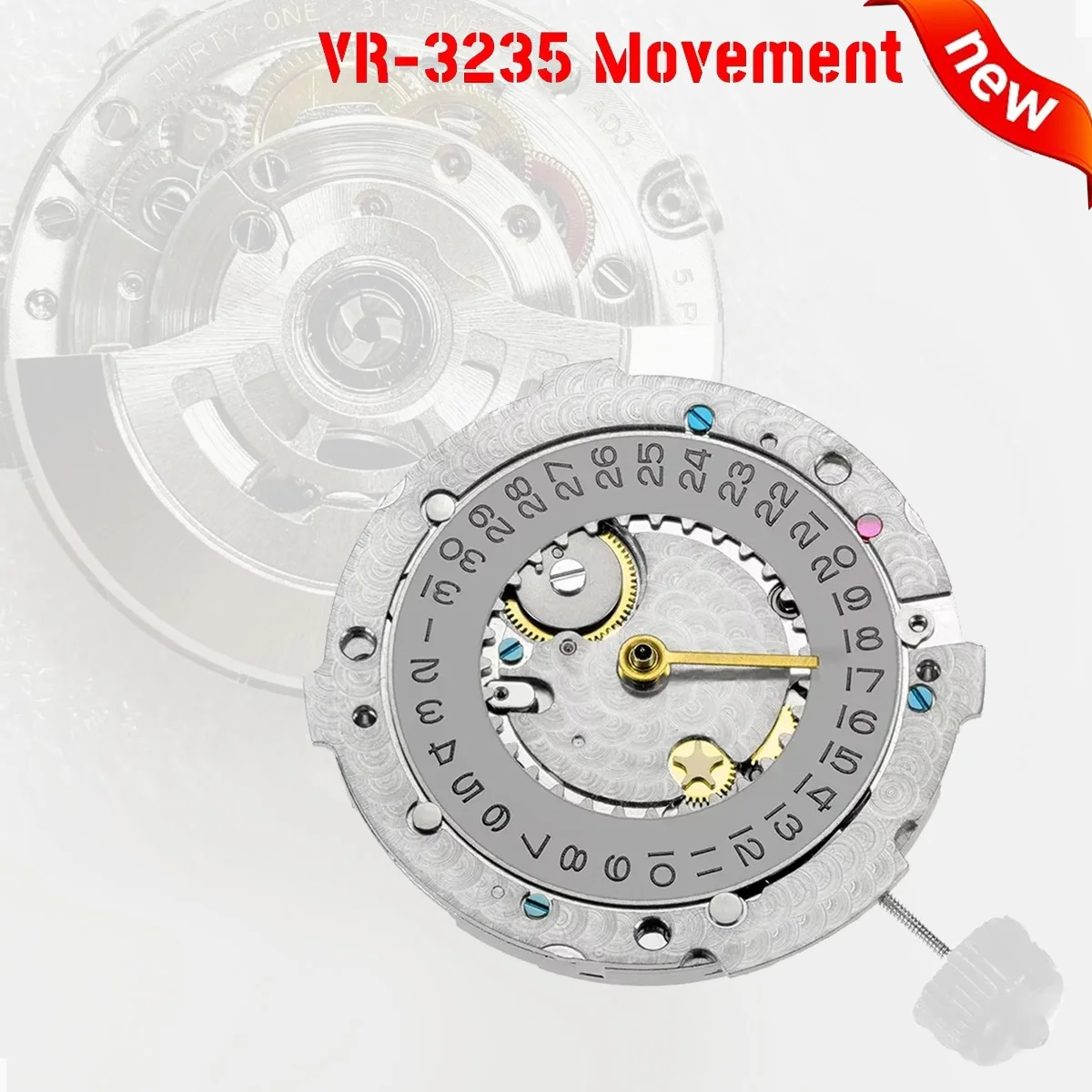 

Newest Clone Version 3235 Automatic Mechanical Movement Brand New Mod with Series Number Blue Hairspring 72 Hours Power Reserve