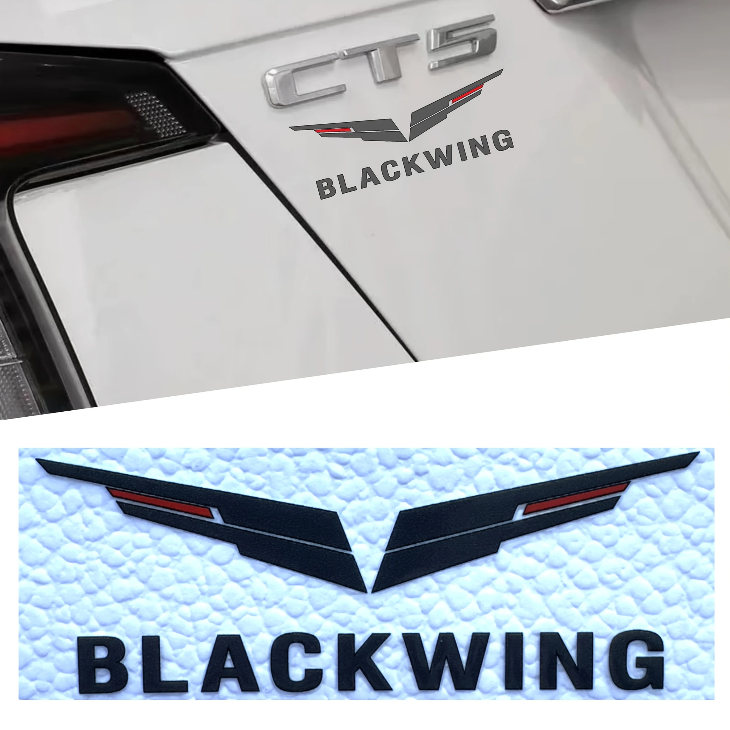 قطعتان من ملصقات السيارة "Blackwing" ذات طابع "Blackwing"، ملصق تلقائي واقف، عنصر مميز لتصفيف السيارات