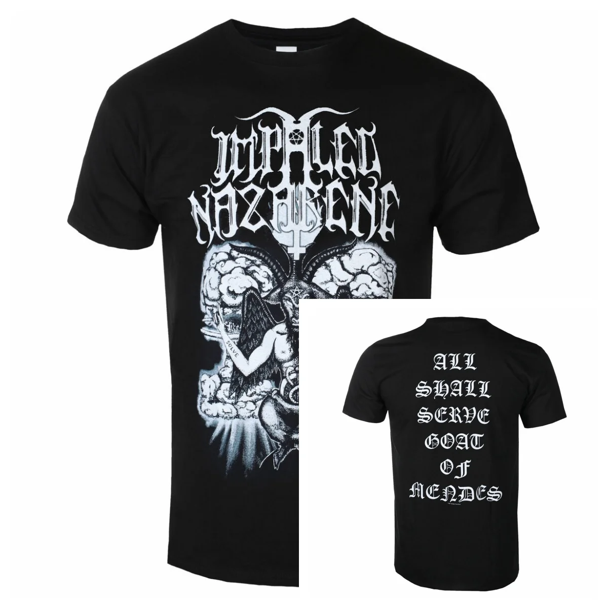 Camiseta para hombre IMPALED NAZARENE - GOAT OF MENDES - RAZAMATAZ - Rock OFF 2026 Verano Algodón Puro Estilo Unisex de Lujo de Alta Gama