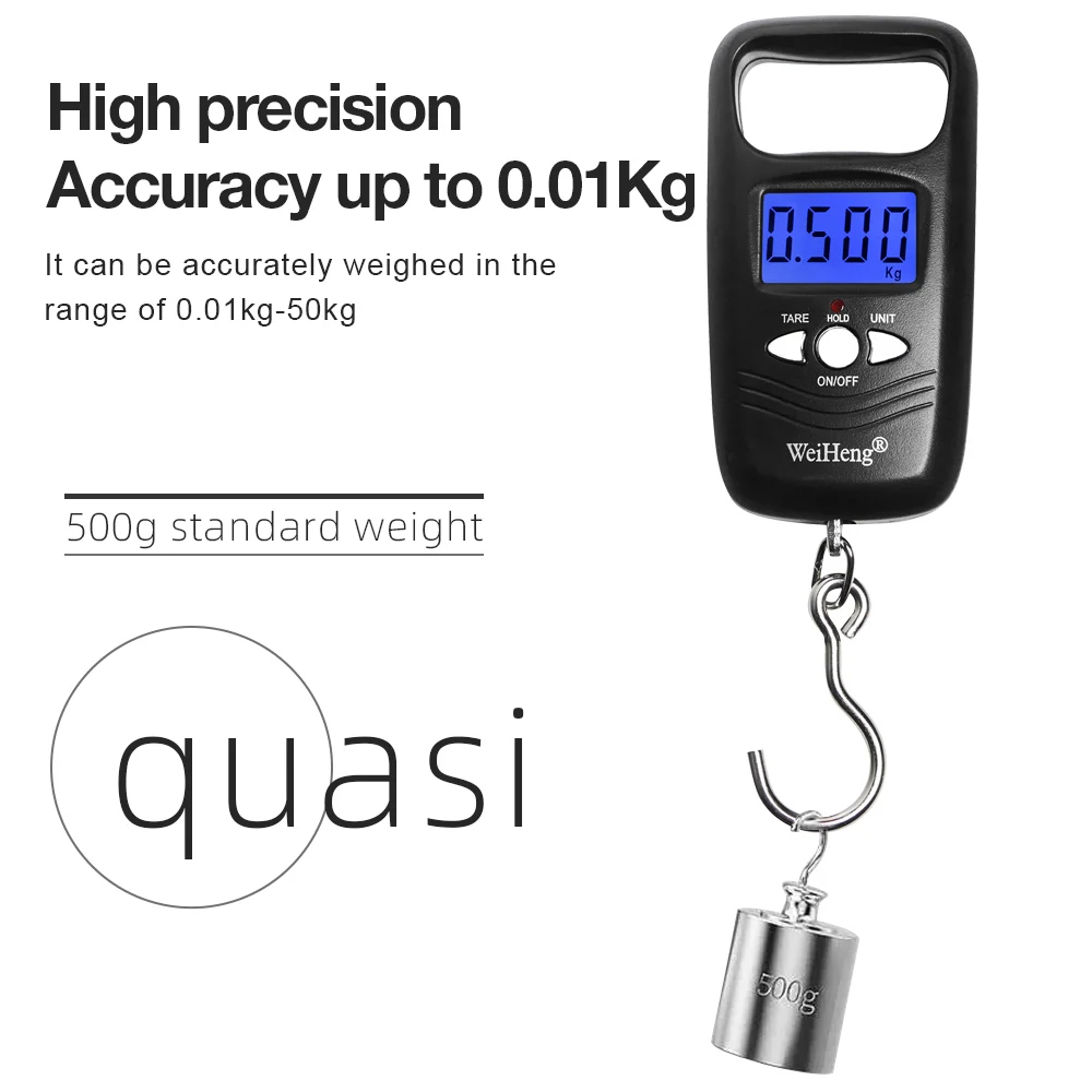 50KG 5G Portable Electronic Scale Mini Hanging Scale LCD Backlight Digital Pocket Scales Luggage Weighting Fishing Hook Balance