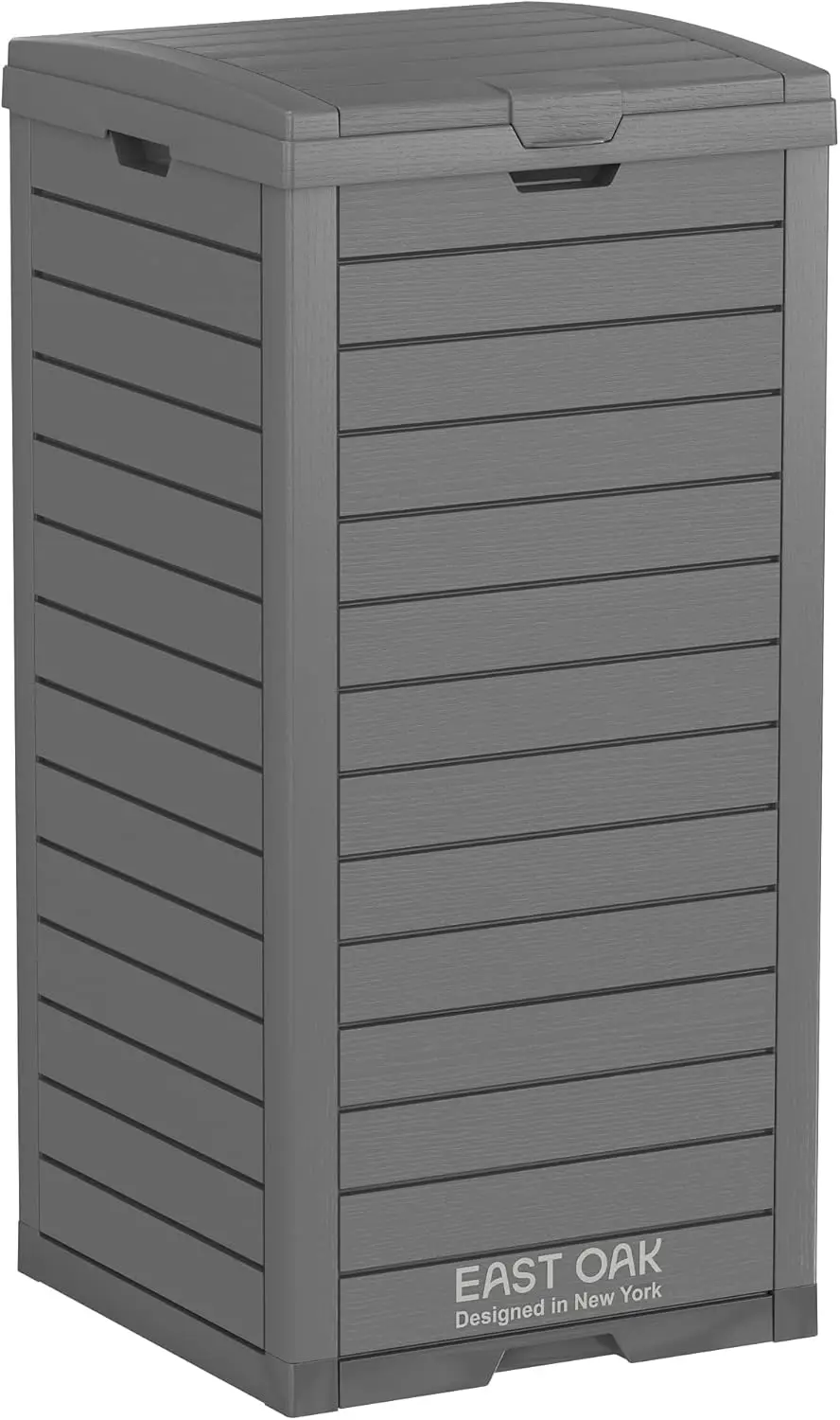 

38 Gallon Waterproof Outdoor Trash Can with Tiered Lid and Drip Tray for Patio, Kitchen, Backyard - Gray