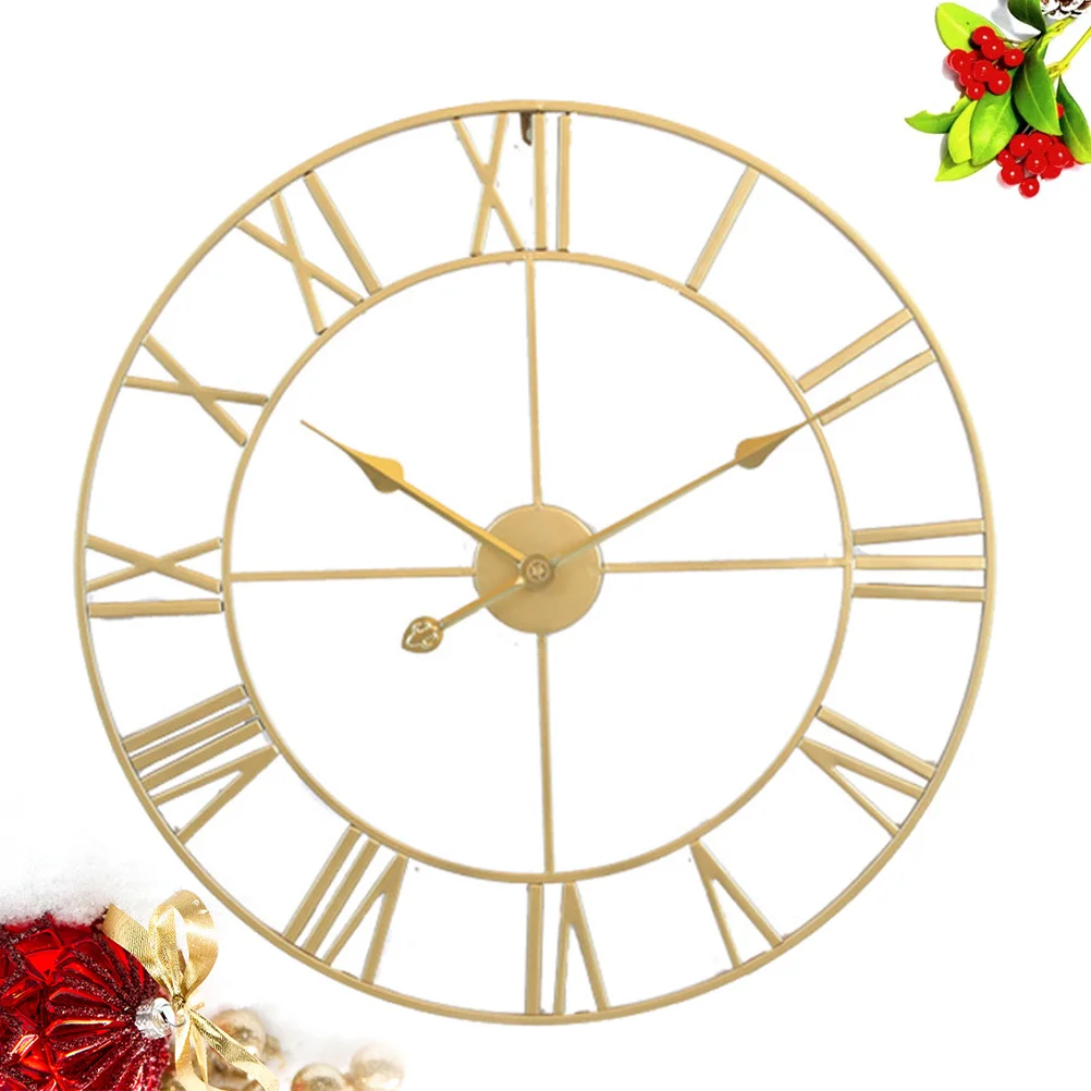 

Iron Silent Wall Clock Golden Embryo Stitches Simple Stylish for Home Office Bedroom Hanging Wall Clock Fashion