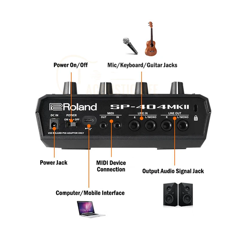 Roland SP-404 MKII Creative Sampler and Effector with 16GB Internal Storage and 160 Samples Per Project Black SP 404 MkII