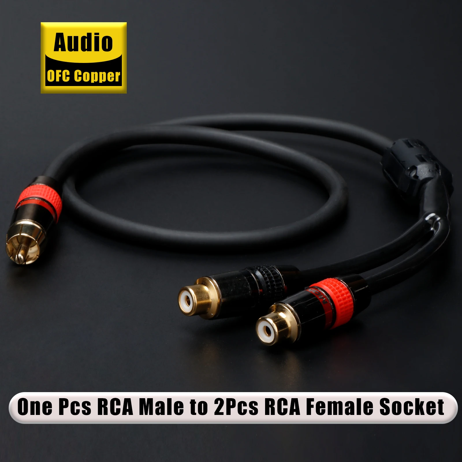 HiFi Y Splitter Audio Cable RCA Male to 2 Female Plug RCA Connector Adapter Cable Wire Cord Line for Amplifer