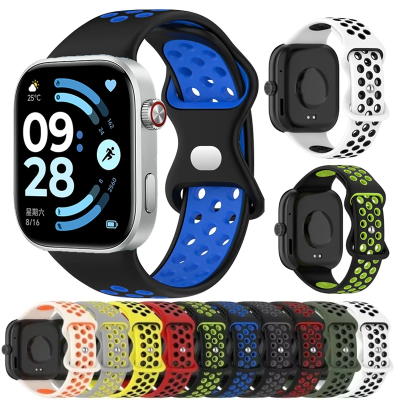 Breathable Silicone Strap For Xiaomi Redmi Watch 6 5 4 Bracelet Watchband For Xiaomi Mi Band 9Pro/8Pro Official Wristband Correa