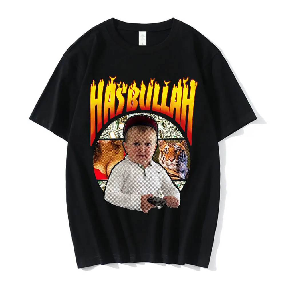 Hasbulla Magomedov rosja blogerka walcząca z memem Retro prosta koszulka letnia bawełniana z krótkim rękawem T-shirt Unisex koszulki damskie