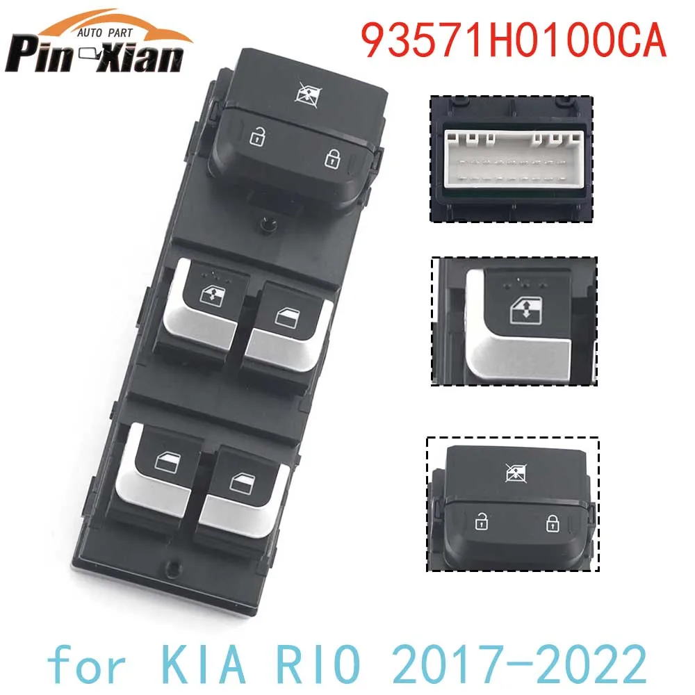 

93571H0100CA Front Left Door Glass Lift Control Main Switch Button for KIA RIO 2017 2018 2019 2020 2021 2022 RUSSIA MARKET