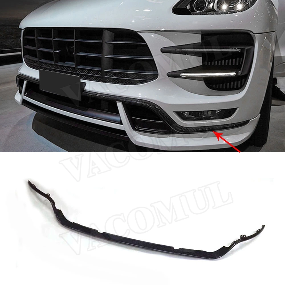 

Carbon Fiber Front Bumper Molding Air Knife Trim Strip Cover For Porsche Macan Turbo 2014-2018 Car Styling