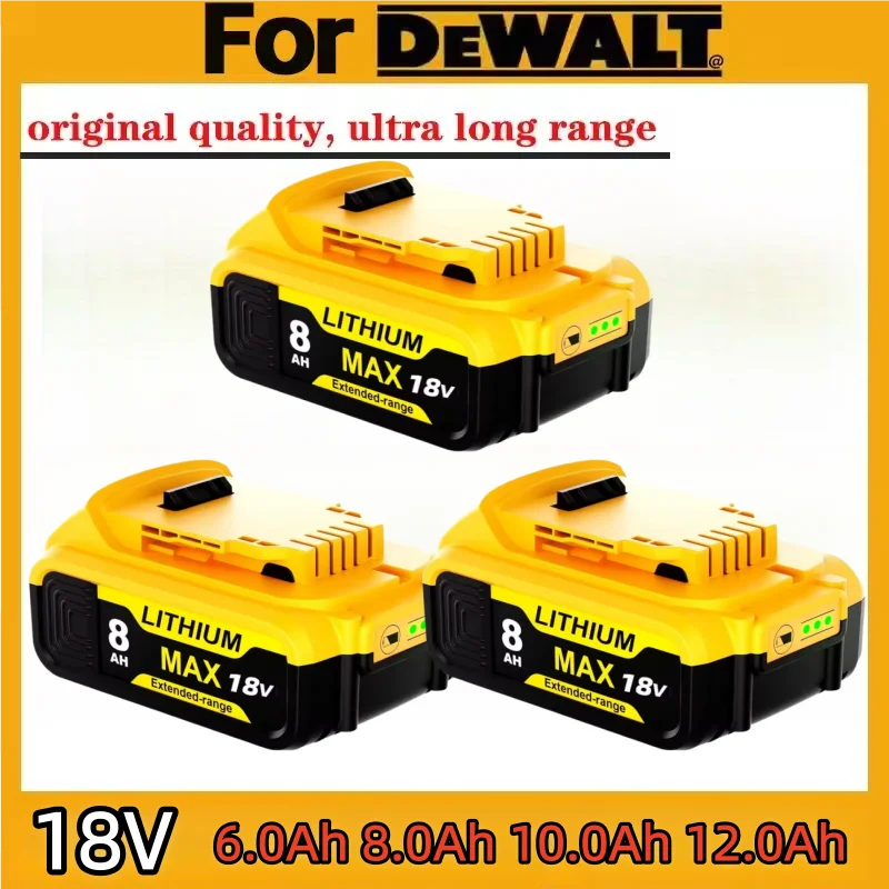 

18V 12Ah ForDewalt alta calidad DCB184 Li-lon compatible con baterías DeWalt DCB182 DCB180 DCB200 XR con pantalla LED