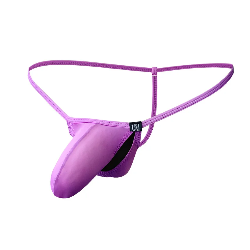 Celana Dalam Pria Model Thong Pinggang Rendah Bahan Sutra Es Desain Terbuka Bernapas Seksi Tipis Produk Terbaru