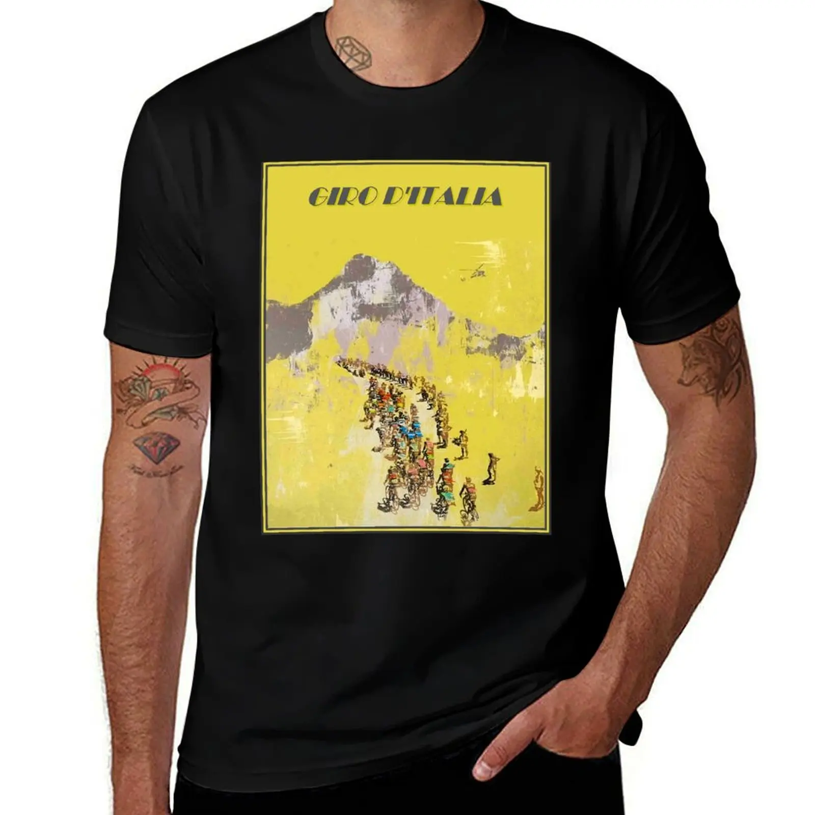 

GIRO D ITALIA : Vintage Bike Racing through The Alps Advertising Print T-Shirt anime t shirts sports fans t shirt men