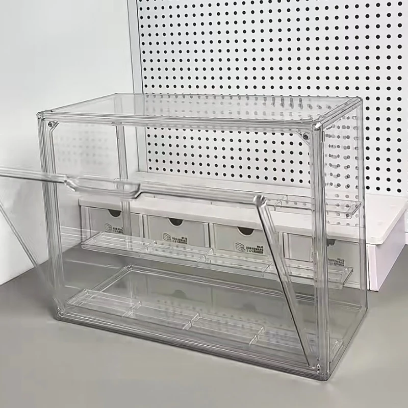 

Transparent Figures Blind Box Storage Box Desktop Dustproof Badges Dolls Figure Display Clear Cabinet Doll Toy Storage Organizer